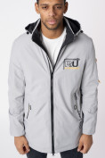 Купить Куртка мужская удлиненная с капюшоном светло-серого цвета 88661SS, фото 10