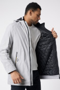 Купить Куртка мужская удлиненная с капюшоном светло-серого цвета 88661SS, фото 14