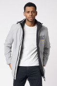 Купить Куртка мужская удлиненная с капюшоном светло-серого цвета 88661SS, фото 13