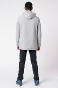 Купить Куртка мужская удлиненная с капюшоном светло-серого цвета 88661SS, фото 5