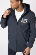 Купить Куртка мужская удлиненная с капюшоном темно-серого цвета 88661TC