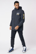 Купить Куртка мужская удлиненная с капюшоном темно-серого цвета 88661TC, фото 5