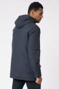 Купить Куртка мужская удлиненная с капюшоном темно-серого цвета 88661TC, фото 7