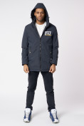 Купить Куртка мужская удлиненная с капюшоном темно-серого цвета 88661TC, фото 8