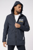 Купить Куртка мужская удлиненная с капюшоном темно-серого цвета 88661TC, фото 9