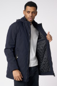 Купить Куртка мужская удлиненная с капюшоном темно-синего цвета 88661TS, фото 14