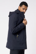 Купить Куртка мужская удлиненная с капюшоном темно-синего цвета 88661TS, фото 9