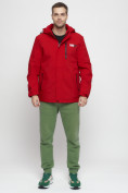 Купить Куртка спортивная мужская большого размера красного цвета 88676Kr