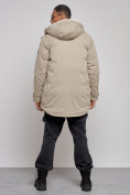Купить Парка мужская зимняя удлиненная с мехом бежевого цвета 88752B, фото 4