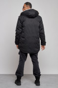 Купить Парка мужская зимняя удлиненная с мехом черного цвета 88752Ch, фото 4