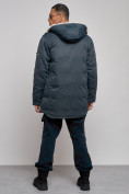 Купить Парка мужская зимняя удлиненная с мехом темно-серого цвета 88783TC, фото 4