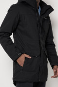 Купить Парка спортивная зимняя мужская с капюшоном   черного цвета 88811Ch, фото 14