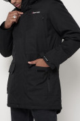 Купить Парка спортивная зимняя мужская с капюшоном   черного цвета 88811Ch, фото 15