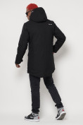 Купить Парка спортивная зимняя мужская с капюшоном   черного цвета 88811Ch, фото 4