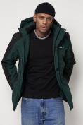 Купить Горнолыжная куртка мужская темно-зеленого цвета 88812TZ, фото 8