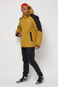Купить Горнолыжная куртка мужская горчичного цвета 88813G, фото 2