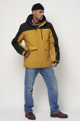 Купить Горнолыжная куртка мужская горчичного цвета 88814G, фото 3