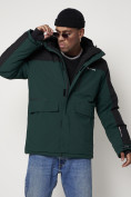 Купить Горнолыжная куртка мужская темно-зеленого цвета 88814TZ, фото 12