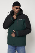 Купить Горнолыжная куртка мужская темно-зеленого цвета 88814TZ, фото 14
