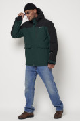 Купить Горнолыжная куртка мужская темно-зеленого цвета 88814TZ, фото 2