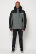 Купить Горнолыжная куртка мужская big size серого цвета 88816Sr