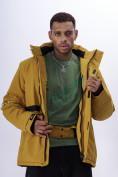 Купить Горнолыжная куртка мужская горчичного цвета 88817G, фото 16