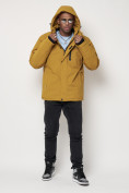 Купить Горнолыжная куртка мужская горчичного цвета 88818G, фото 5