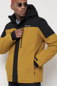 Купить Горнолыжная куртка мужская горчичного цвета 88823G, фото 15