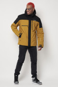 Купить Горнолыжная куртка мужская горчичного цвета 88823G, фото 3