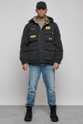 Купить Куртка мужская зимняя с капюшоном молодежная черного цвета 88905Ch