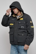 Купить Куртка мужская зимняя с капюшоном молодежная черного цвета 88905Ch, фото 14