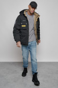 Купить Куртка мужская зимняя с капюшоном молодежная черного цвета 88905Ch, фото 16