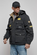 Купить Куртка мужская зимняя с капюшоном молодежная черного цвета 88905Ch, фото 7