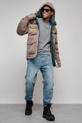 Купить Куртка мужская зимняя с капюшоном молодежная коричневого цвета 88905K, фото 11