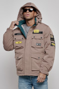 Купить Куртка мужская зимняя с капюшоном молодежная коричневого цвета 88905K, фото 19