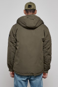 Купить Куртка мужская зимняя с капюшоном молодежная цвета хаки 88905Kh, фото 14