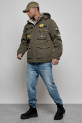 Купить Куртка мужская зимняя с капюшоном молодежная цвета хаки 88905Kh, фото 6