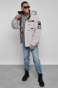 Купить Куртка мужская зимняя с капюшоном молодежная серого цвета 88905Sr, фото 14