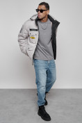 Купить Куртка мужская зимняя с капюшоном молодежная серого цвета 88905Sr, фото 15