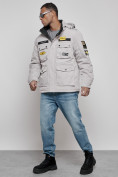 Купить Куртка мужская зимняя с капюшоном молодежная серого цвета 88905Sr, фото 2