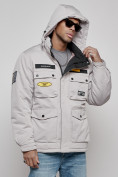 Купить Куртка мужская зимняя с капюшоном молодежная серого цвета 88905Sr, фото 5