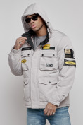 Купить Куртка мужская зимняя с капюшоном молодежная серого цвета 88905Sr, фото 6