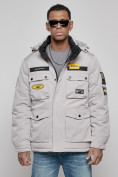 Купить Куртка мужская зимняя с капюшоном молодежная серого цвета 88905Sr, фото 8
