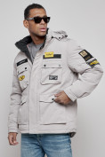 Купить Куртка мужская зимняя с капюшоном молодежная серого цвета 88905Sr, фото 9