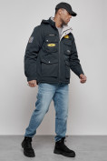 Купить Куртка мужская зимняя с капюшоном молодежная темно-синего цвета 88905TS, фото 3