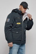 Купить Куртка мужская зимняя с капюшоном молодежная темно-синего цвета 88905TS, фото 9