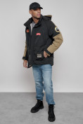 Купить Куртка мужская зимняя с капюшоном молодежная черного цвета 88906Ch, фото 13