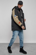 Купить Куртка мужская зимняя с капюшоном молодежная черного цвета 88906Ch, фото 14