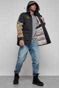 Купить Куртка мужская зимняя с капюшоном молодежная черного цвета 88906Ch, фото 16