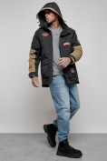 Купить Куртка мужская зимняя с капюшоном молодежная черного цвета 88906Ch, фото 17